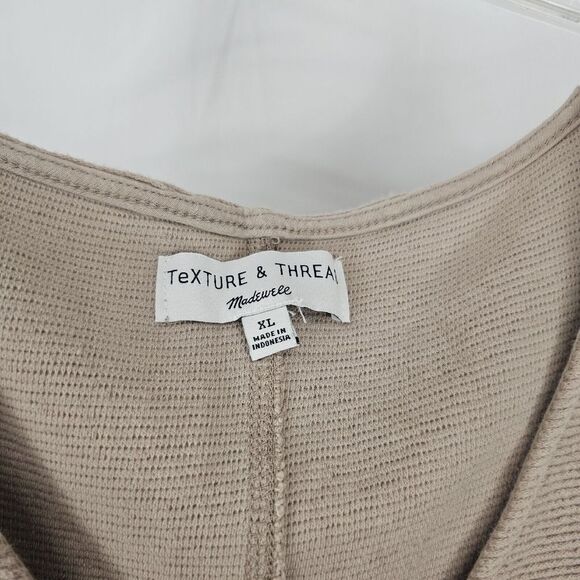 Madewell Texture & Thread Button Front Tie Tank Telluride Stone Size XL - Picture 5 of 7